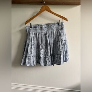 Mud Pie Blue and White Tiered Skater Skirt